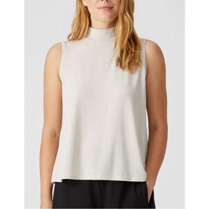 Eileen Fisher Fine Jersey Mock Neck Shell Sleeveless Tank Top